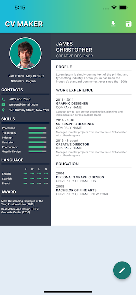 CV Resume Maker screenshot